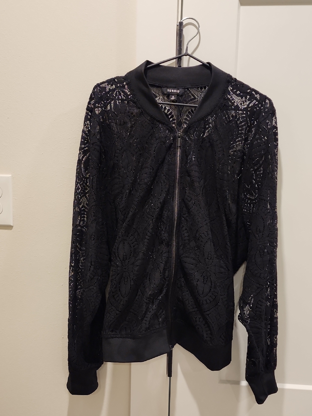torrid Black Lace Bomber Jacket